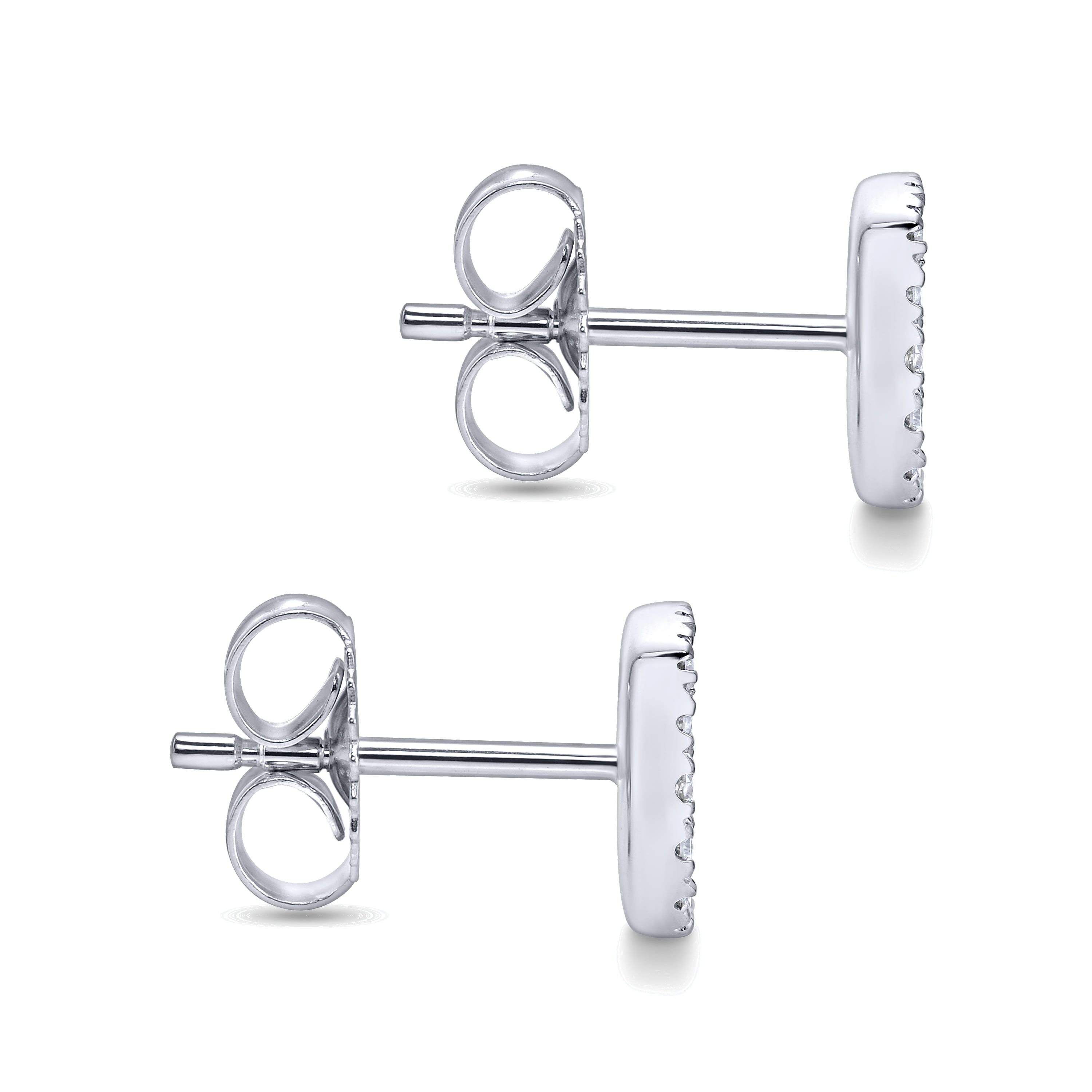 14K White Gold Diamond Pave Square Studs - 0.5 ct - Shot 3