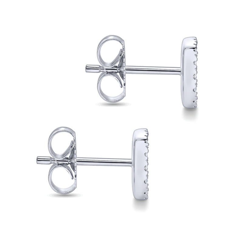 14K White Gold Diamond Pave Square Studs - 0.5 ct - Shot 3