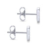 14K White Gold Diamond Pave Square Studs - 0.5 ct