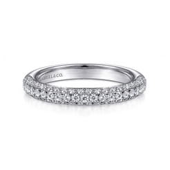 14K White Gold Diamond Pave Stackable Ring