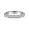 14K White Gold Diamond Pave Stackable Ring - 0.6 ct