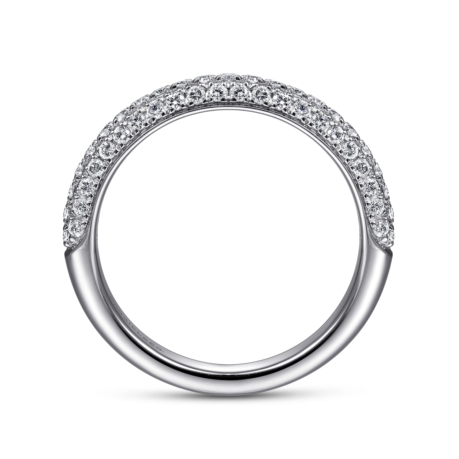 14K White Gold Diamond Pave Stackable Ring - 0.6 ct - Shot 2