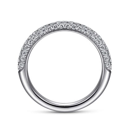 14K White Gold Diamond Pave Stackable Ring