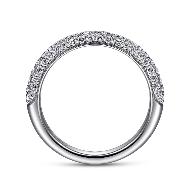 14K White Gold Diamond Pave Stackable Ring - 0.6 ct - Shot 2