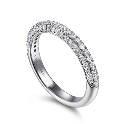 14K White Gold Diamond Pave Stackable Ring