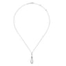 14K White Gold Diamond Pave Teardrop Pendant Necklace - 0.5 ct