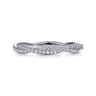 14K White Gold Diamond Pave Twisted Stackable Band - 0.3 ct