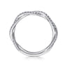 14K White Gold Diamond Pave Twisted Stackable Band - 0.3 ct