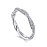 14K White Gold Diamond Pave Twisted Stackable Band - 0.3 ct