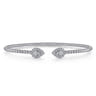 14K White Gold Diamond Pear Shape Bujukan Bangle - 0.32 ct