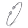 14K White Gold Diamond Pear Shape Bujukan Bangle - 0.32 ct