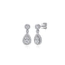 14K White Gold Diamond Pear Shape Drop Earrings - 0.75 ct