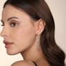 14K White Gold Diamond Pear Shape Huggie Drop Earrings - 2.05 ct