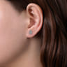 14K White Gold Diamond Pear Shape Pave Stud Earrings - 0.35 ct