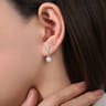 14K White Gold Diamond Pearl Drop Earrings - 0.07 ct
