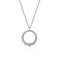 14K White Gold Diamond Pendant Necklace