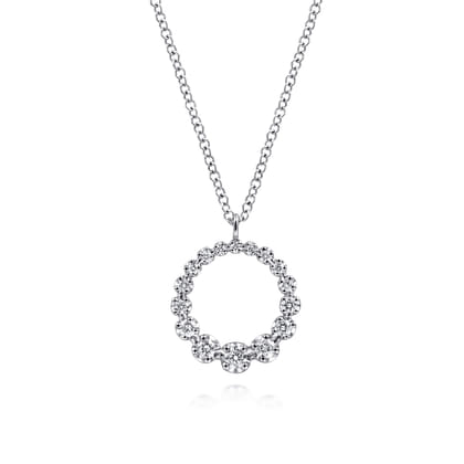 14K White Gold Diamond Pendant Necklace