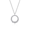 14K White Gold Diamond Pendant Necklace - 0.25 ct