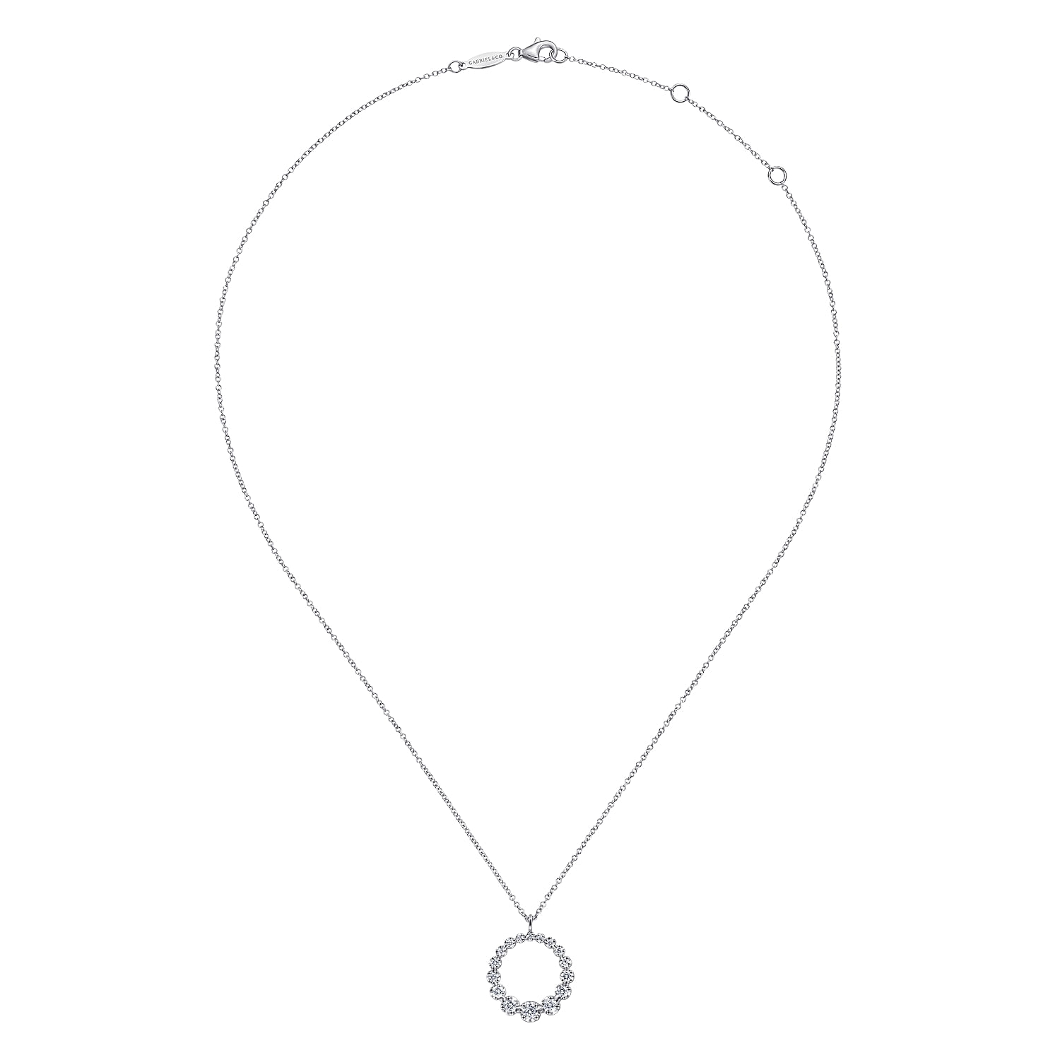 14K White Gold Diamond Pendant Necklace