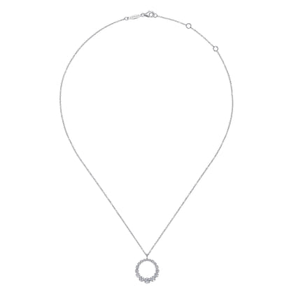 14K White Gold Diamond Pendant Necklace
