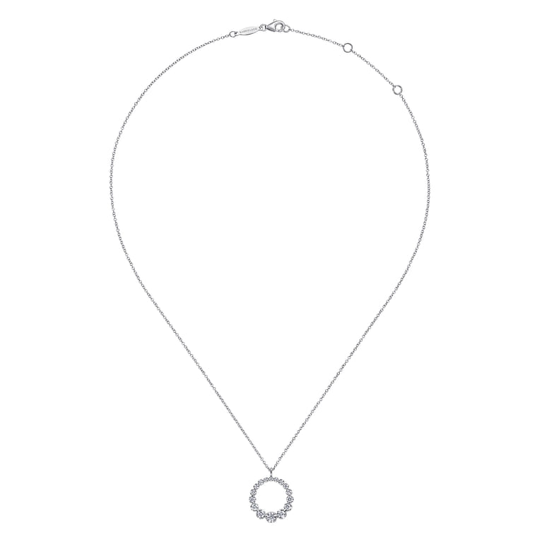 14K White Gold Diamond Pendant Necklace - 0.25 ct - Shot 2