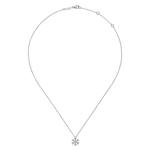 14K White Gold Diamond Pendant Necklace - 0.5 ct - Shot 2