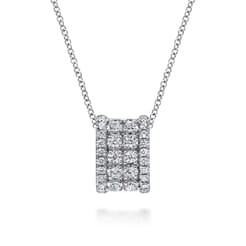 14K White Gold Diamond Pendant Necklace