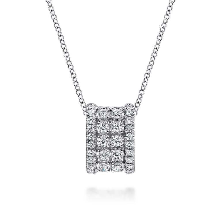 14K White Gold Diamond Pendant Necklace - 0.5 ct - Shot 1