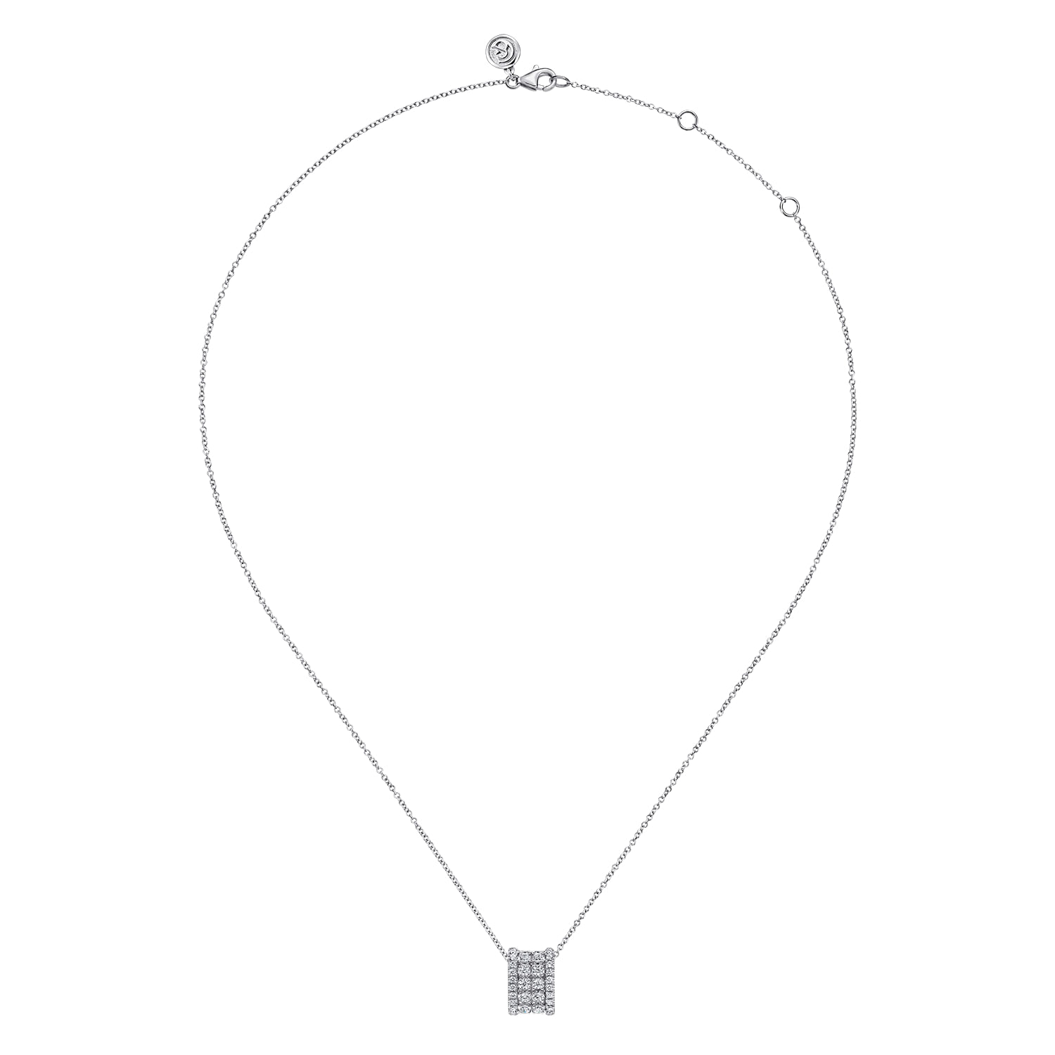 14K White Gold Diamond Pendant Necklace