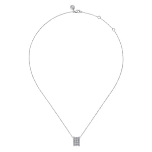 14K White Gold Diamond Pendant Necklace