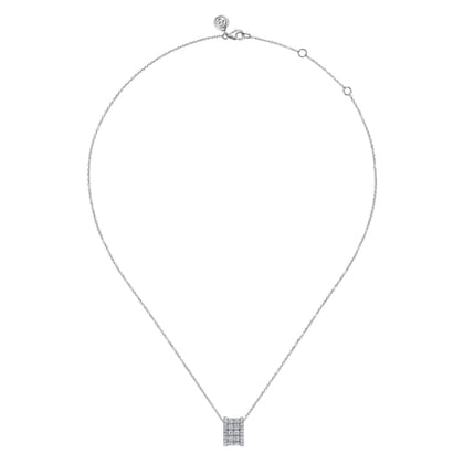 14K White Gold Diamond Pendant Necklace