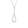 14K White Gold Diamond Pendant Teardrop Necklace - 1.45 ct