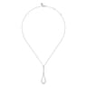 14K White Gold Diamond Pendant Teardrop Necklace - 1.45 ct