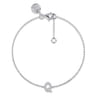 14K White Gold Diamond Q Initial Chain Bracelet - 0.08 ct
