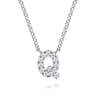 14K White Gold Diamond Q Initial Pendant Necklace - 0.08 ct