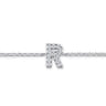 14K White Gold Diamond R Initial Chain Bracelet - 0.08 ct