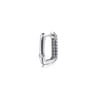 14K White Gold Diamond Rectangle Huggie Earrings - 0.7 ct