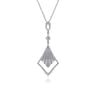 14K White Gold Diamond Rhombus Pendant Necklace - 0.5 ct