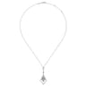 14K White Gold Diamond Rhombus Pendant Necklace - 0.5 ct