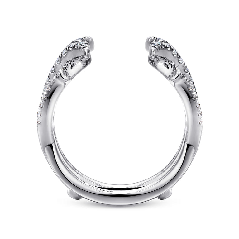 Enhancer Wedding Ring in 14k White Gold with Round Natural Diamond at Gabriel & Co. - Shot 2