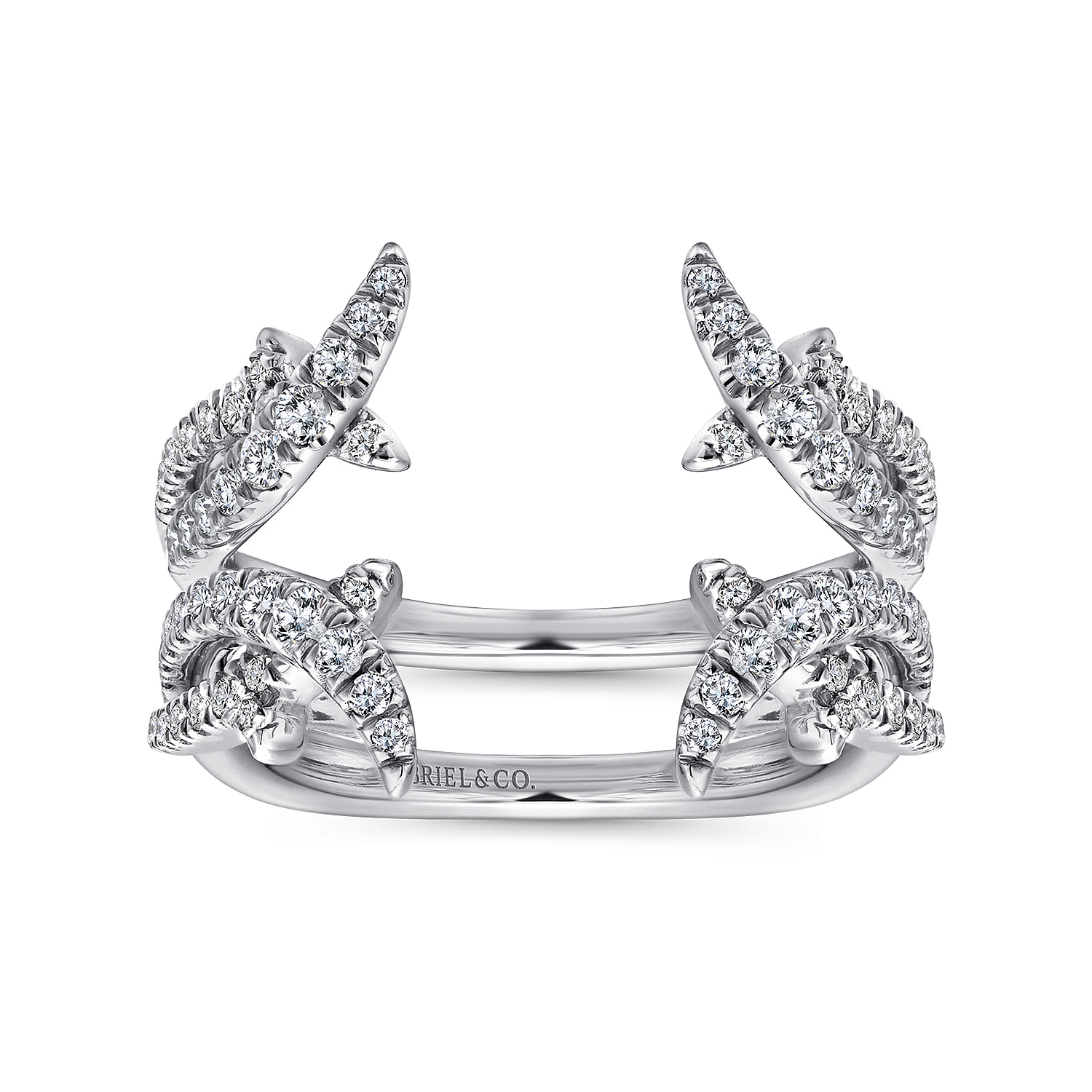 Enhancer Wedding Ring in 14k White Gold with Round Natural Diamond at Gabriel & Co. - Shot 4