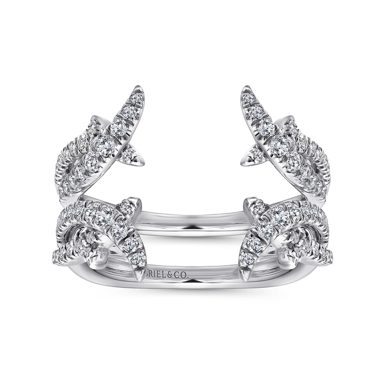 Enhancer Wedding Ring in 14k White Gold with Round Natural Diamond at Gabriel & Co. - Shot 4