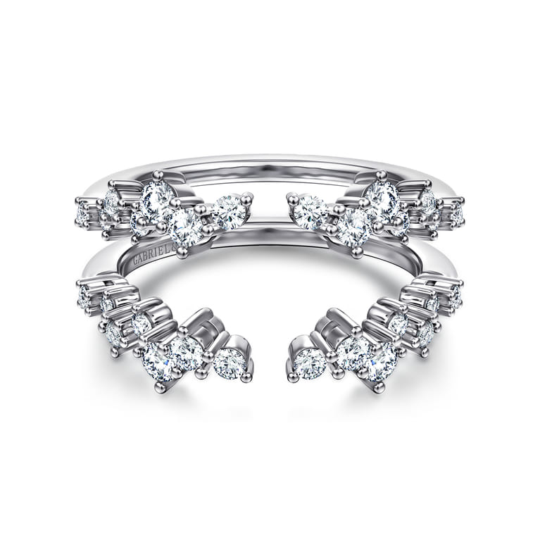 Enhancer Wedding Ring in 14k White Gold with Round Natural Diamond at Gabriel & Co. - Shot 1