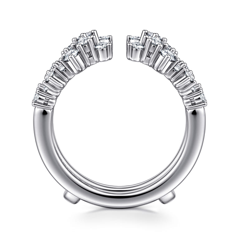 Enhancer Wedding Ring in 14k White Gold with Round Natural Diamond at Gabriel & Co. - Shot 2