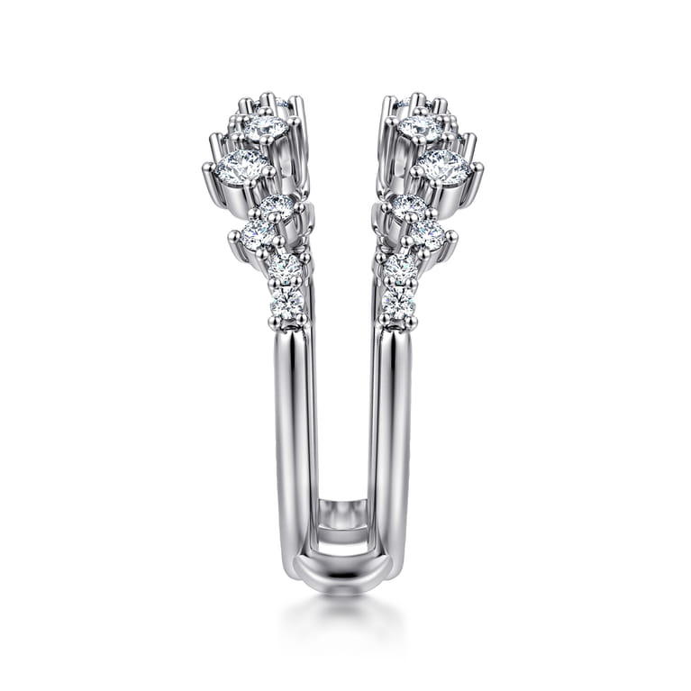 Enhancer Wedding Ring in 14k White Gold with Round Natural Diamond at Gabriel & Co. - Shot 4