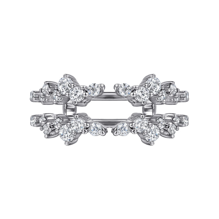 Enhancer Wedding Ring in 14k White Gold with Round Natural Diamond at Gabriel & Co. - Shot 5