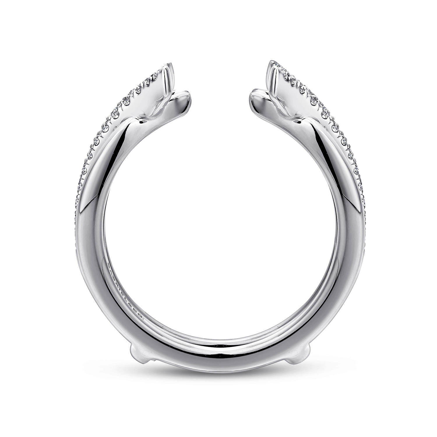 Enhancer Wedding Ring in 14k White Gold with Round Natural Diamond at Gabriel & Co. - Shot 2