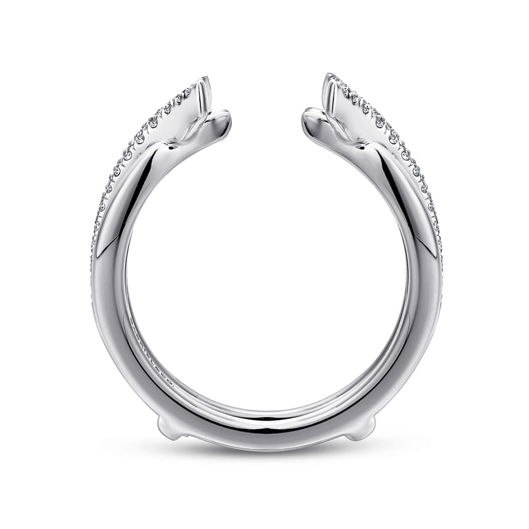 Enhancer Wedding Ring in 14k White Gold with Round Natural Diamond at Gabriel & Co. - Shot 2