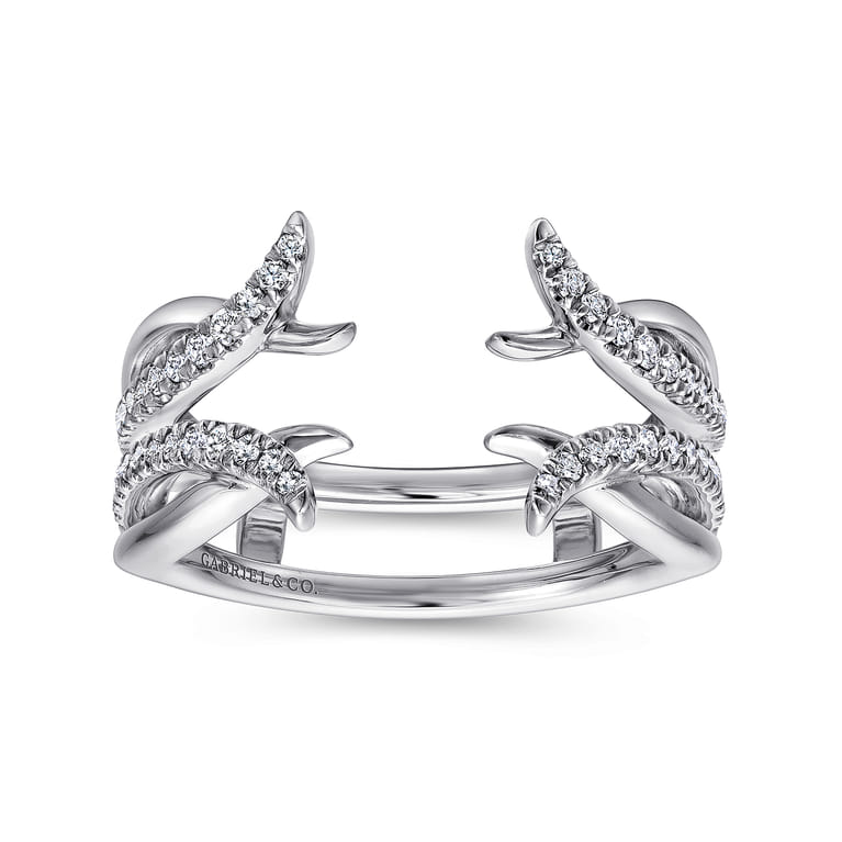 Enhancer Wedding Ring in 14k White Gold with Round Natural Diamond at Gabriel & Co. - Shot 4