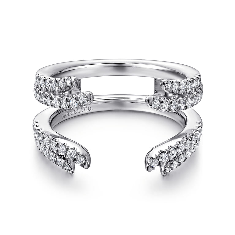 Enhancer Wedding Ring in 14k White Gold with Round Natural Diamond at Gabriel & Co.